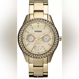 Fossil Gold Crystal Embellished Quartz Watch